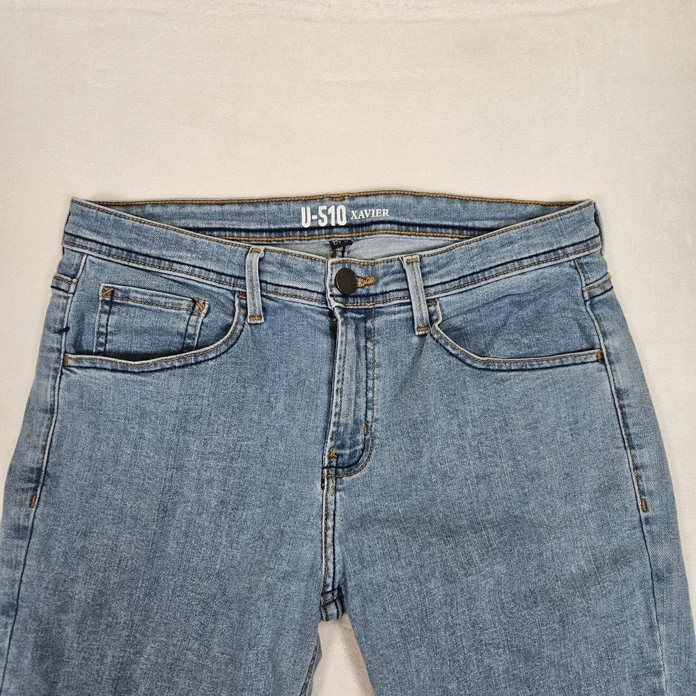 U-510 Xavier Jeans Pant 32x27* Light Blue Stretch Denim Stretch Eco Friendly - Picture 2 of 6